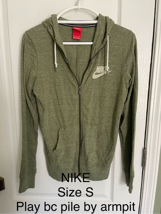 Nike Jackets & Blazers - Nike Olive & White Full-Zip Hoodie